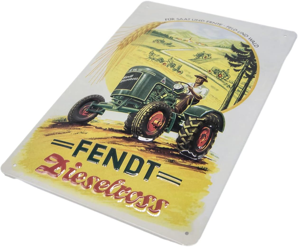 Blechschild FENDT Dieselross, Werbeschild, 30 x 20 cm