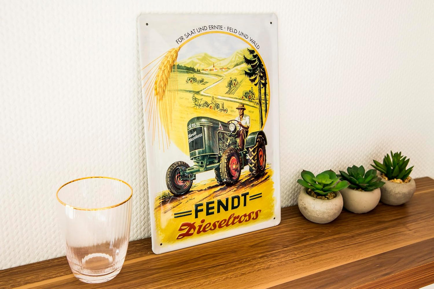 Blechschild FENDT Dieselross, Werbeschild, 30 x 20 cm