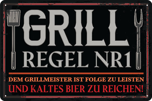 Grillregel Nr. 1 Blechschild - Schildliebe