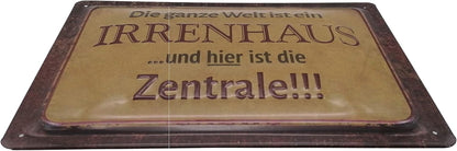 Irrenhaus Zentrale Blechschild - Schildliebe