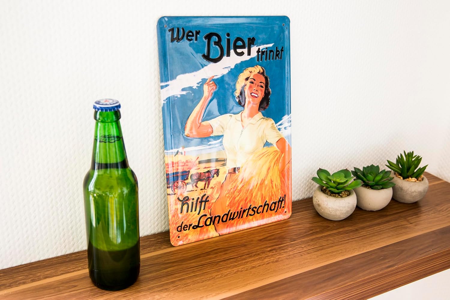 Bier hilft Landwirtschaft Blechschild - Schildliebe