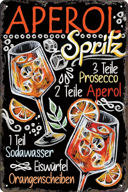 Aperol Rezept deutsch Blechschild - Schildliebe