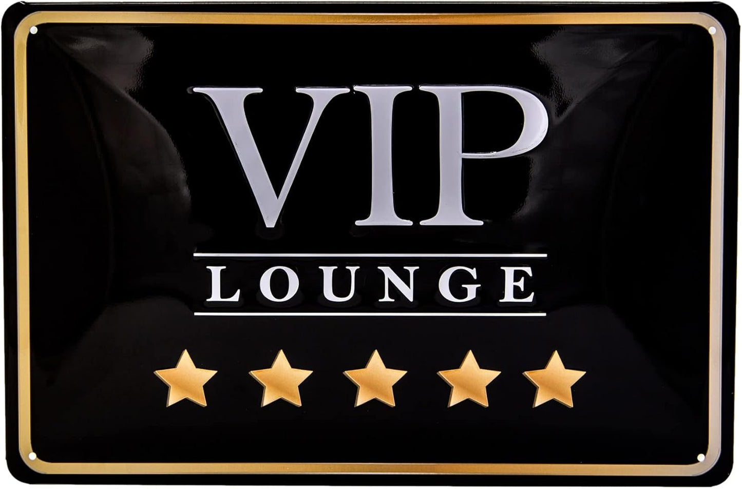 Schwarzes Blechschild mit der Aufschrift vip Lounge 