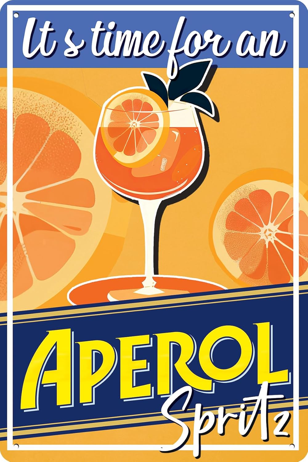 Blechschild mit Aperol Glas und Schriftzug It's time for an Aperol Spritz